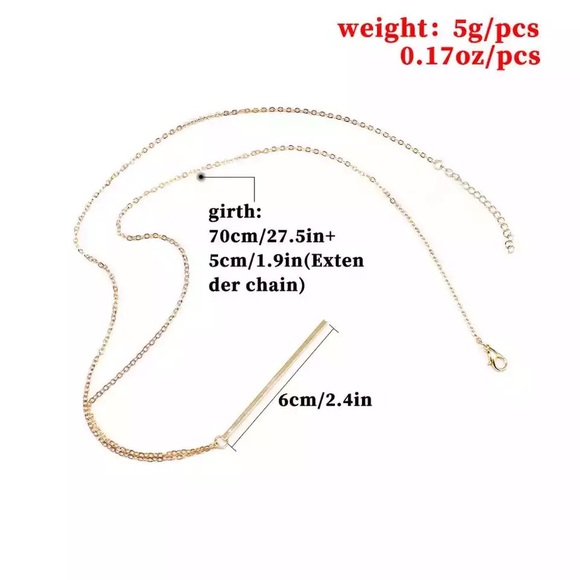 ‼️3/$30 Sexy Boho Silver Long Bar Necklace - Picture 3 of 4
